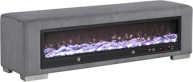 Black With Fire Log Décor