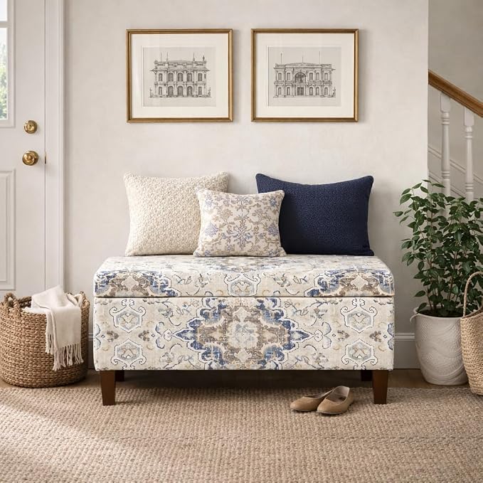 Antiqued Print Ebony and Cream