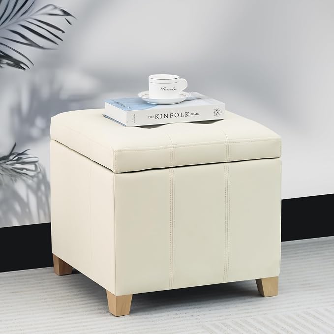 Leather Cream White With Solid Wood Legs