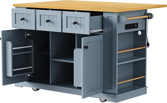 Grey-blue With Power Outlet