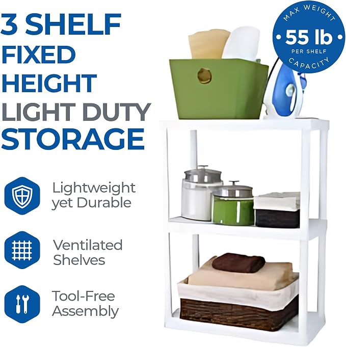 3 Shelf - White