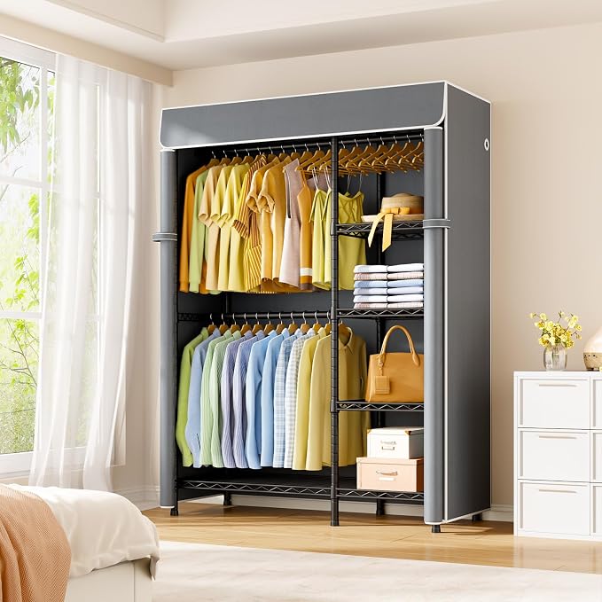 Black Closet with Gray Cover