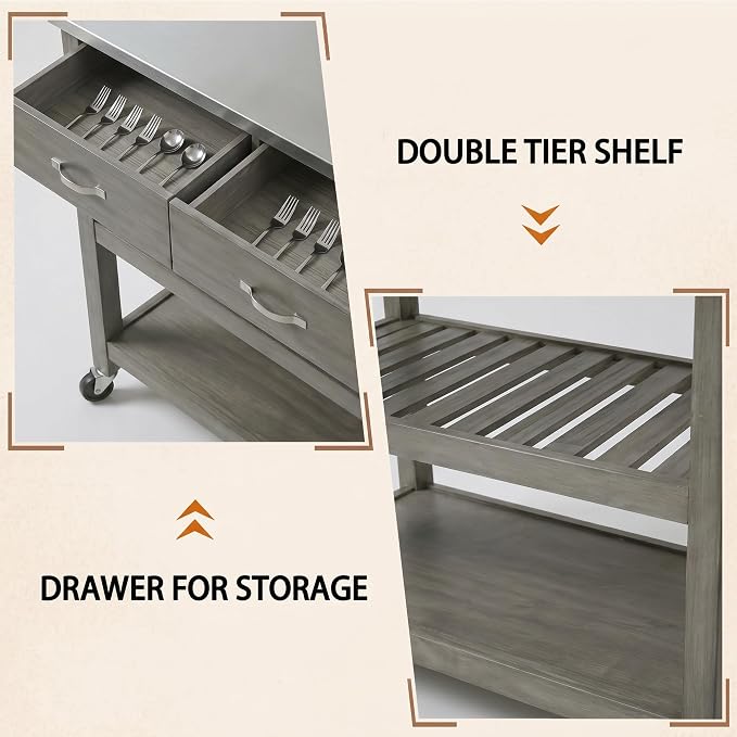 Grey-stainless Steel Top