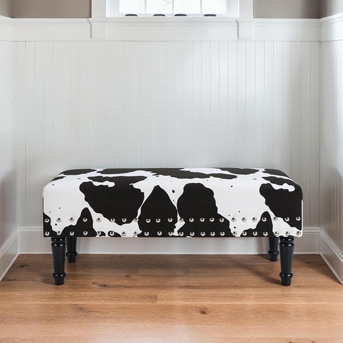 Black Cow Print Fabric