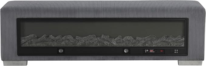 Black With Fire Log Décor