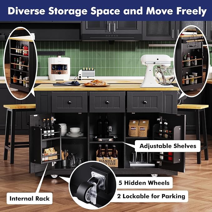 Black With 2 Stools