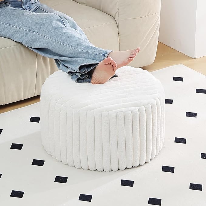 Striped Round Beige