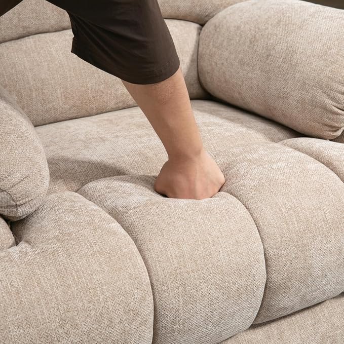 Beige + Chenille + Fiber Foam and Polyester Fiber Pa