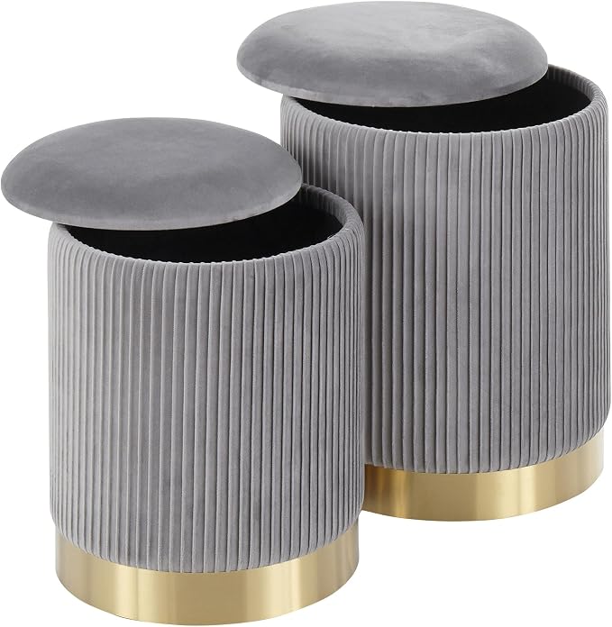 Pleated Grey Velvet