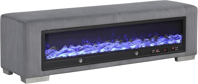 Black With Fire Log Décor