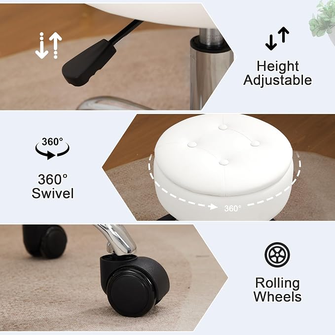 White With Storage and Wheels