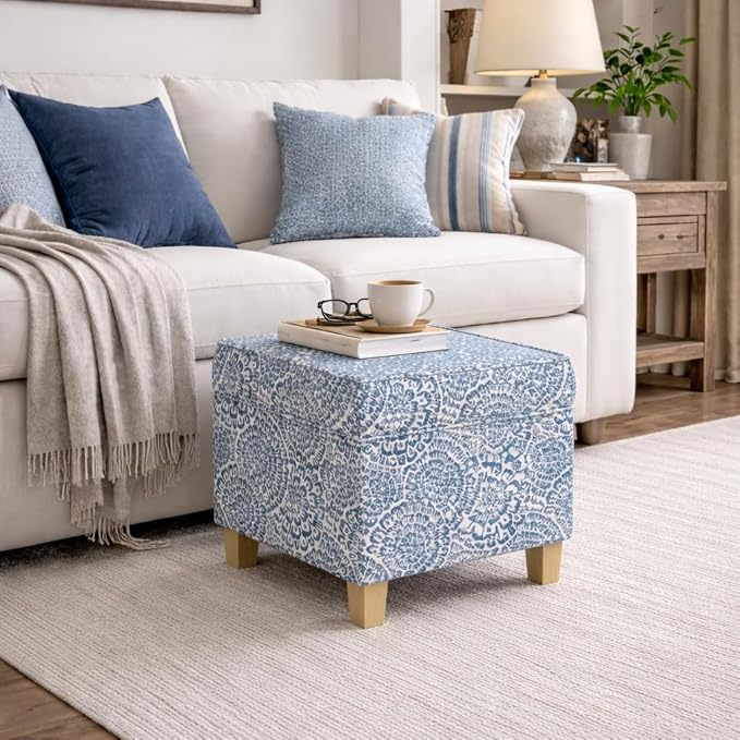 Blue and Cream Modern Floral