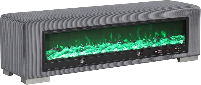 Black With Fire Log Décor