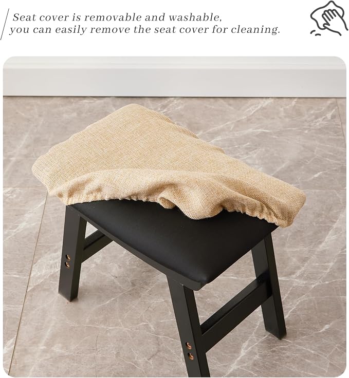 Black Stool Legs - Beige Surface