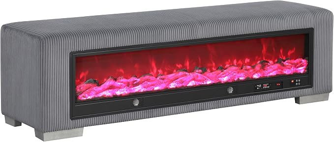 Black With Fire Log Décor