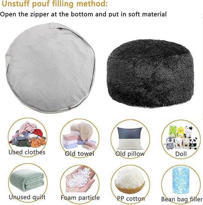 Black Pouf No Filler