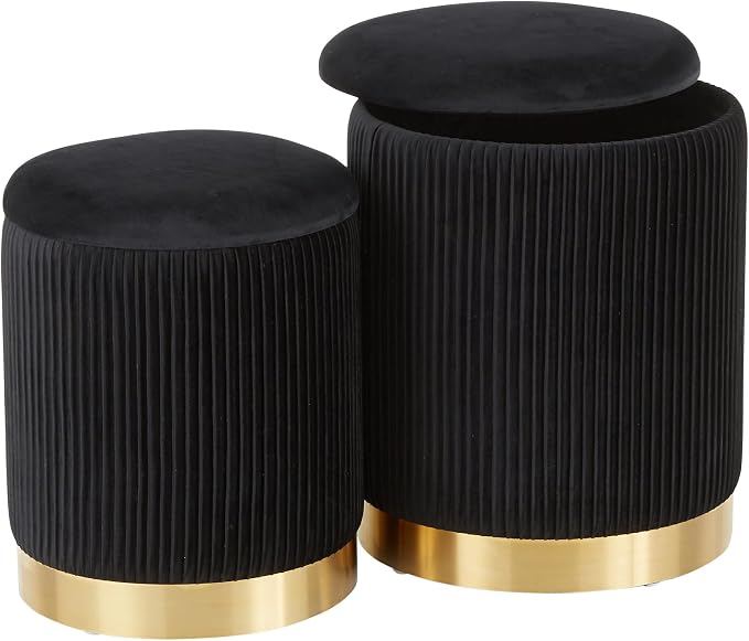 Pleated Black Velvet