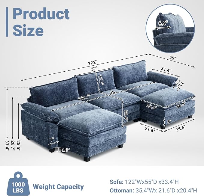 Chenille Navy Blue