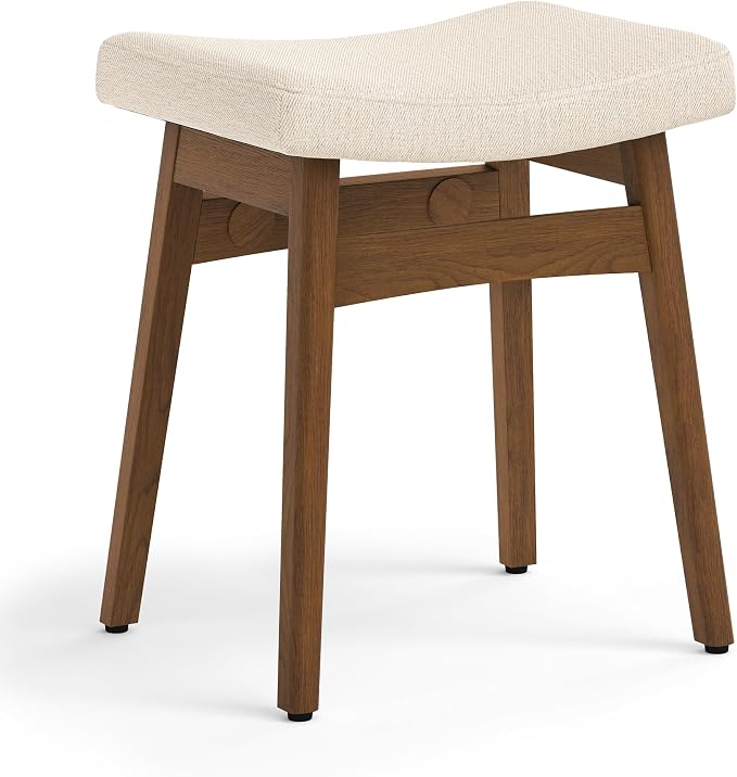 Linen Fabric With Walnut Color Leg