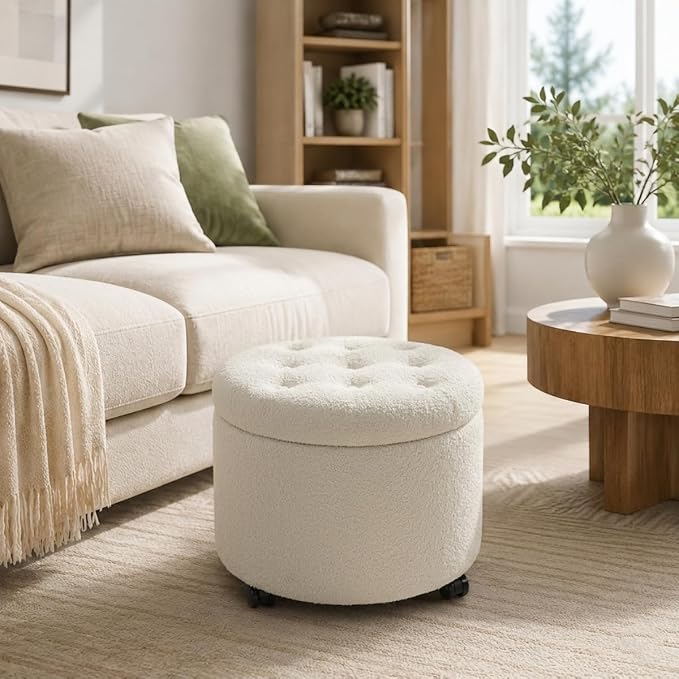White Teddy With Wheels