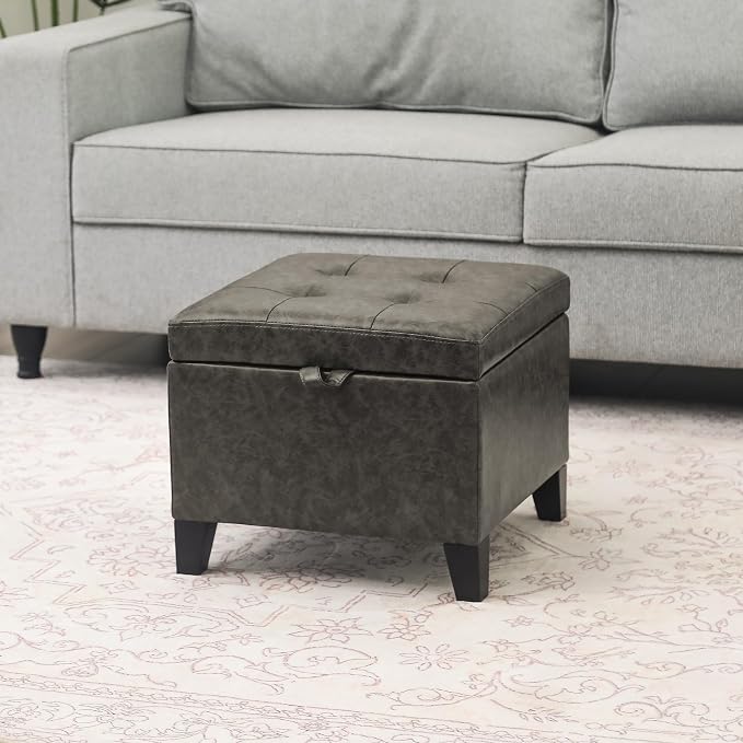 Leather Mixed Grey With Wood Legs