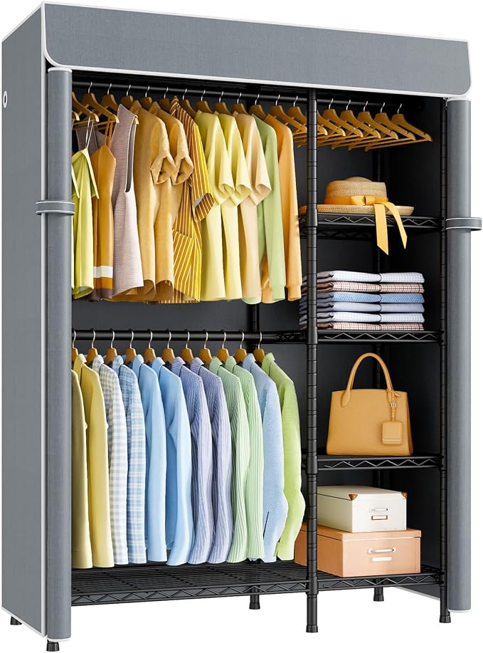 Black Closet with Gray Cover