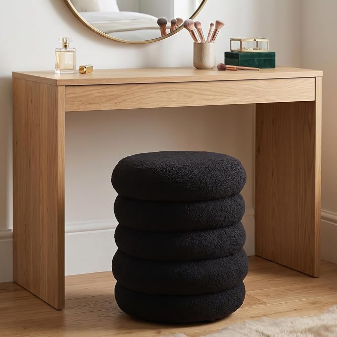 Round, Sherpa- Black