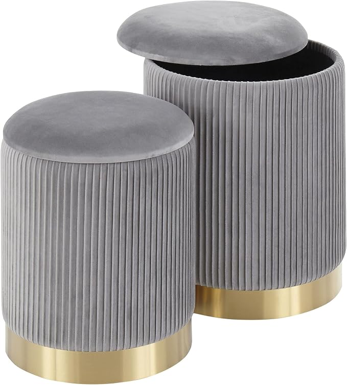 Pleated Grey Velvet