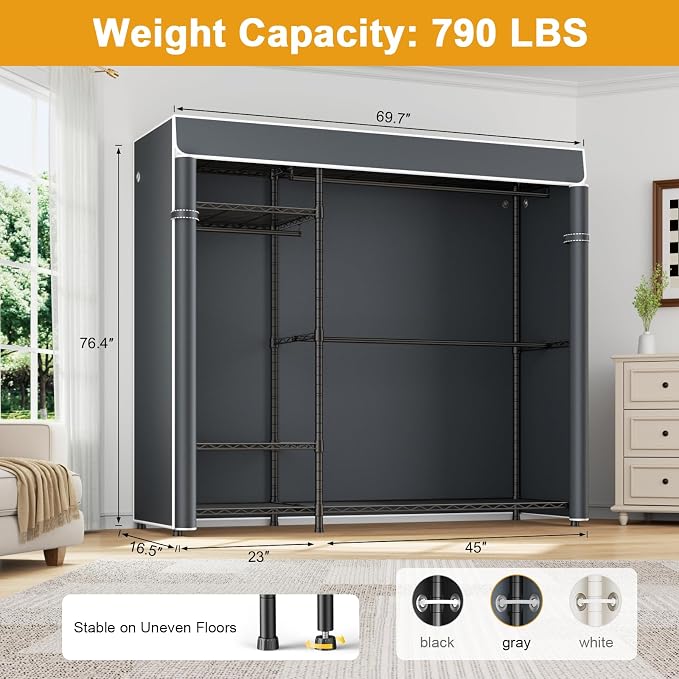 Black Rack With Gray Cover