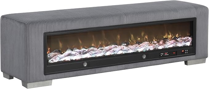Black With Fire Log Décor