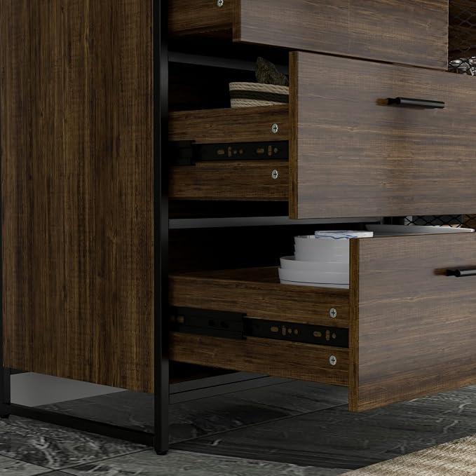 Brown With 3 Drawers