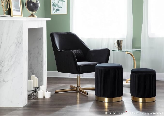 Pleated Black Velvet