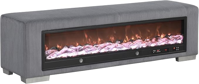 Black With Fire Log Décor