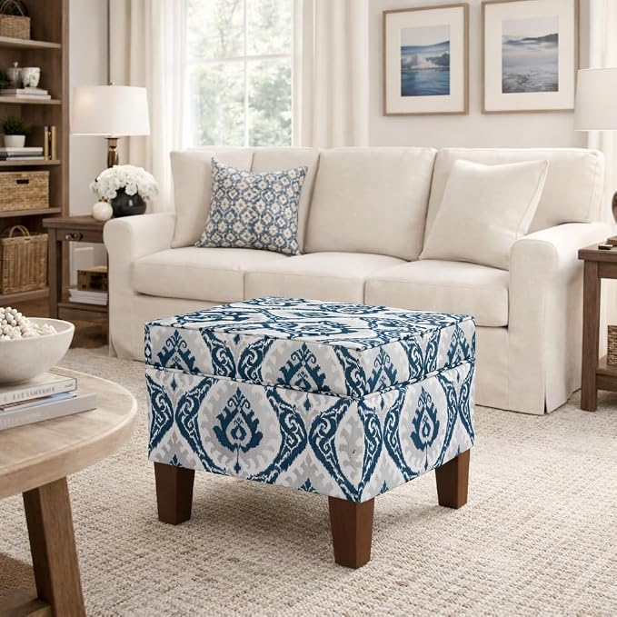 Blue Ikat Medallion Print