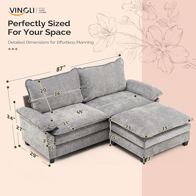 Chenille Light Grey