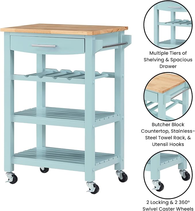 Sea Foam Blue/Butcher Block