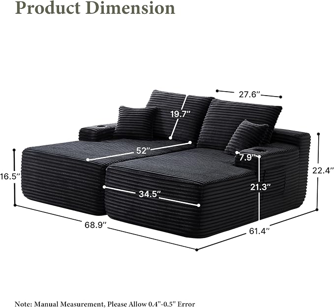 Black Plush Corduroy