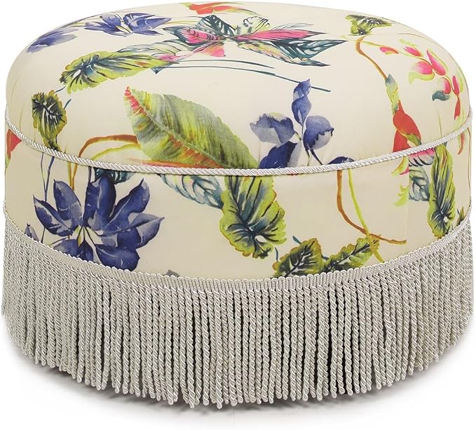 Beige & Tropical Floral With Ivory Trim