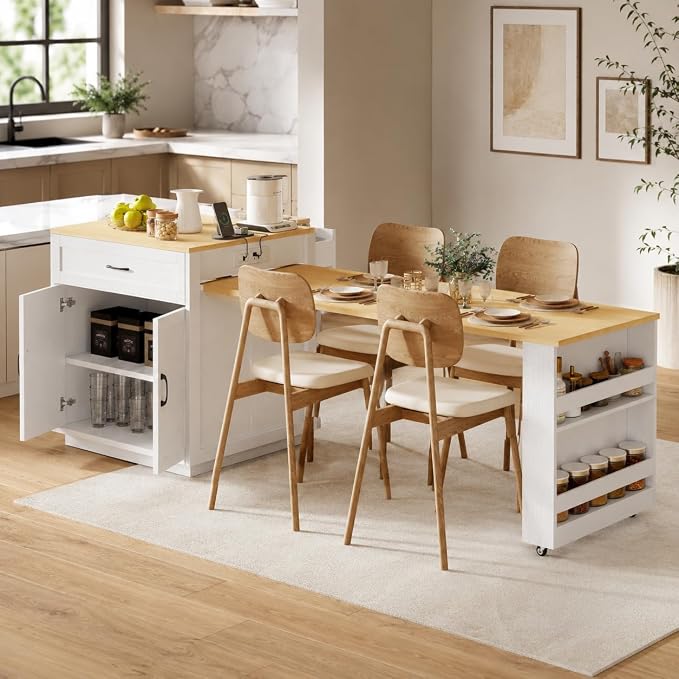 White Oak + Natural Wood Grain Table + Mdf