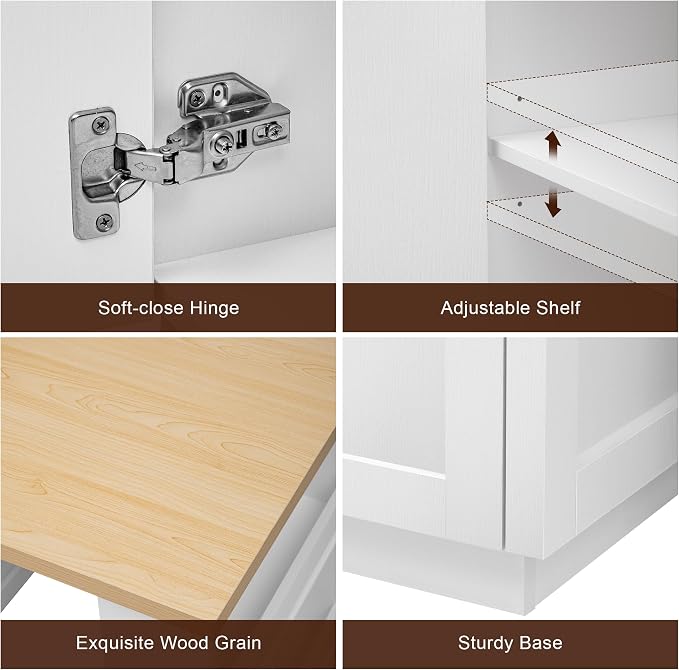 White Oak + Natural Wood Grain Table + Mdf