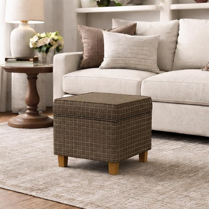 Brown Window Pane Fabric