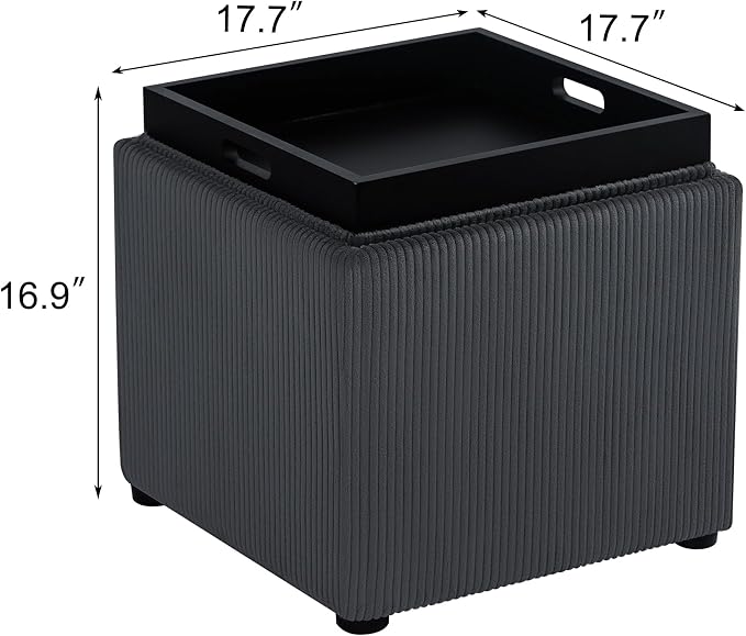 Gray Corduroy With Tray