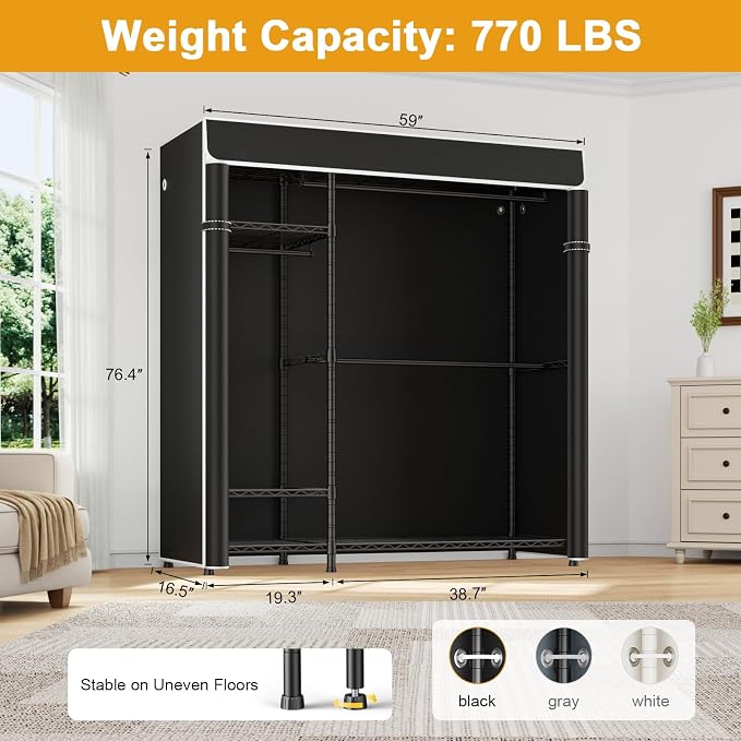 Black Rack With Black Cover