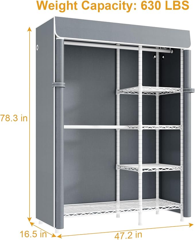 White Closet with Gray Cover
