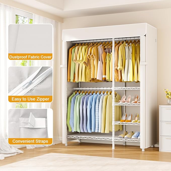 White Closet with Beige Cover