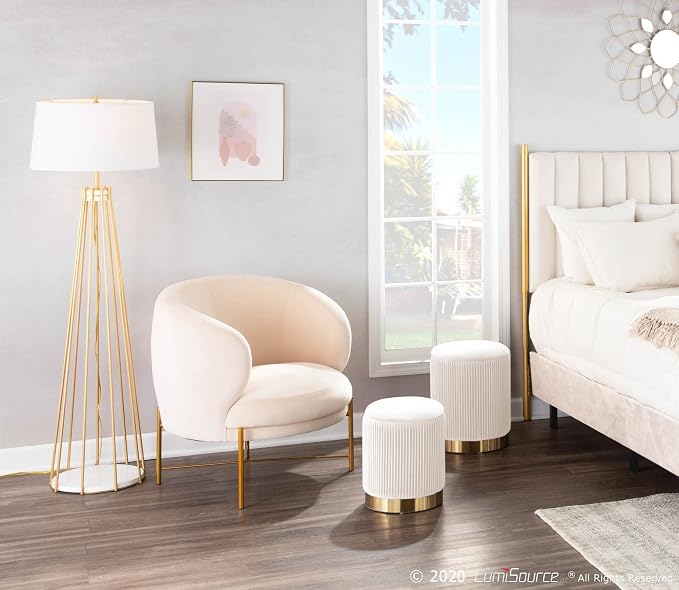 Pleated Cream Velvet