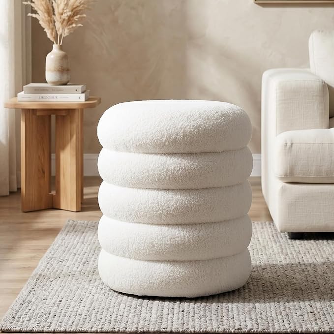 Round, Sherpa- White