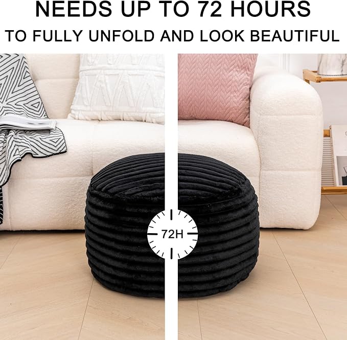 Black Pouf With Filler