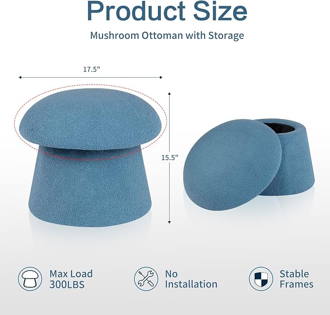 Boucle Mushroom-indigo Blue