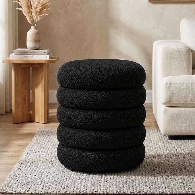 Round, Sherpa- Black